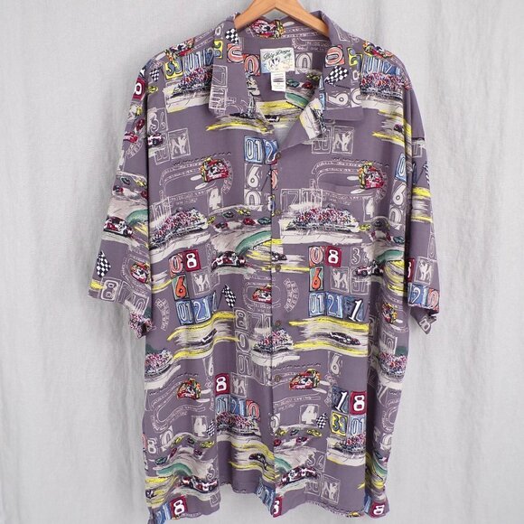 Authentic Big Dogs Speedway Graphic Men's 4X Casual Short Sleeve Button Shirt - Picture 1 of 8